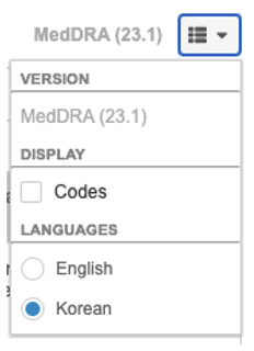 MedDRA-Browser-Menu