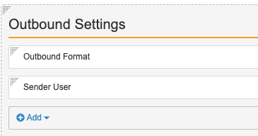 Outbound Settings Section on Manual Detail Page Layout